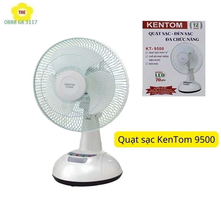 Quạt sạc tích điện Kentom KT9500