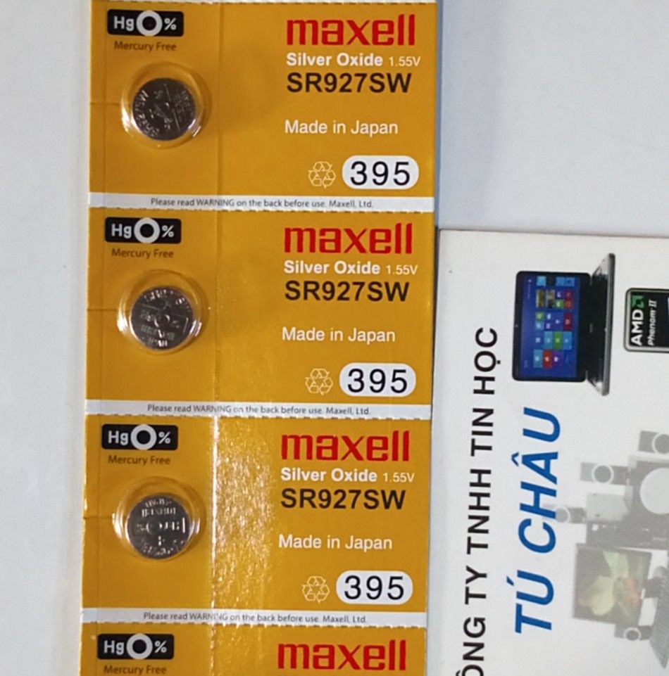 Pin SR927SW, 395 - 1.55V: Maxell Silver Oxide (CHÍNH HÃNG)