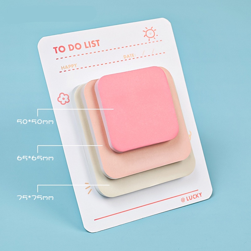 3 Size Square Sticky Notes Creative 3 Color Message Fridge Paper Memo Pads