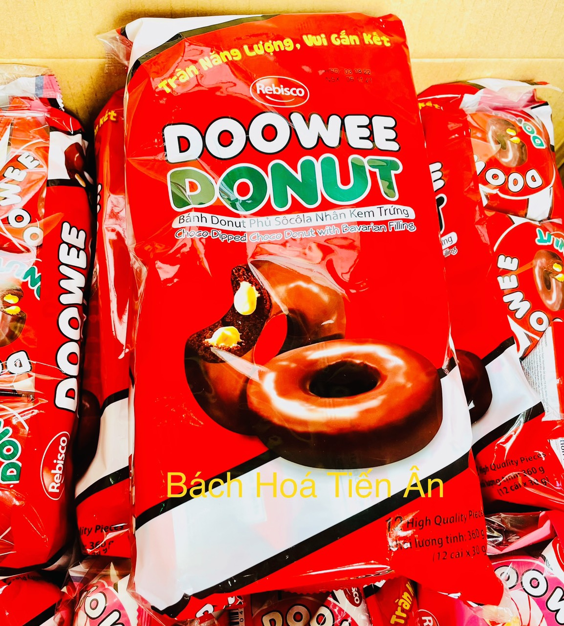 Bịch 12 Chiếc Bánh Donut Doowee Rebisco 360gr( 12 cái x 30g )