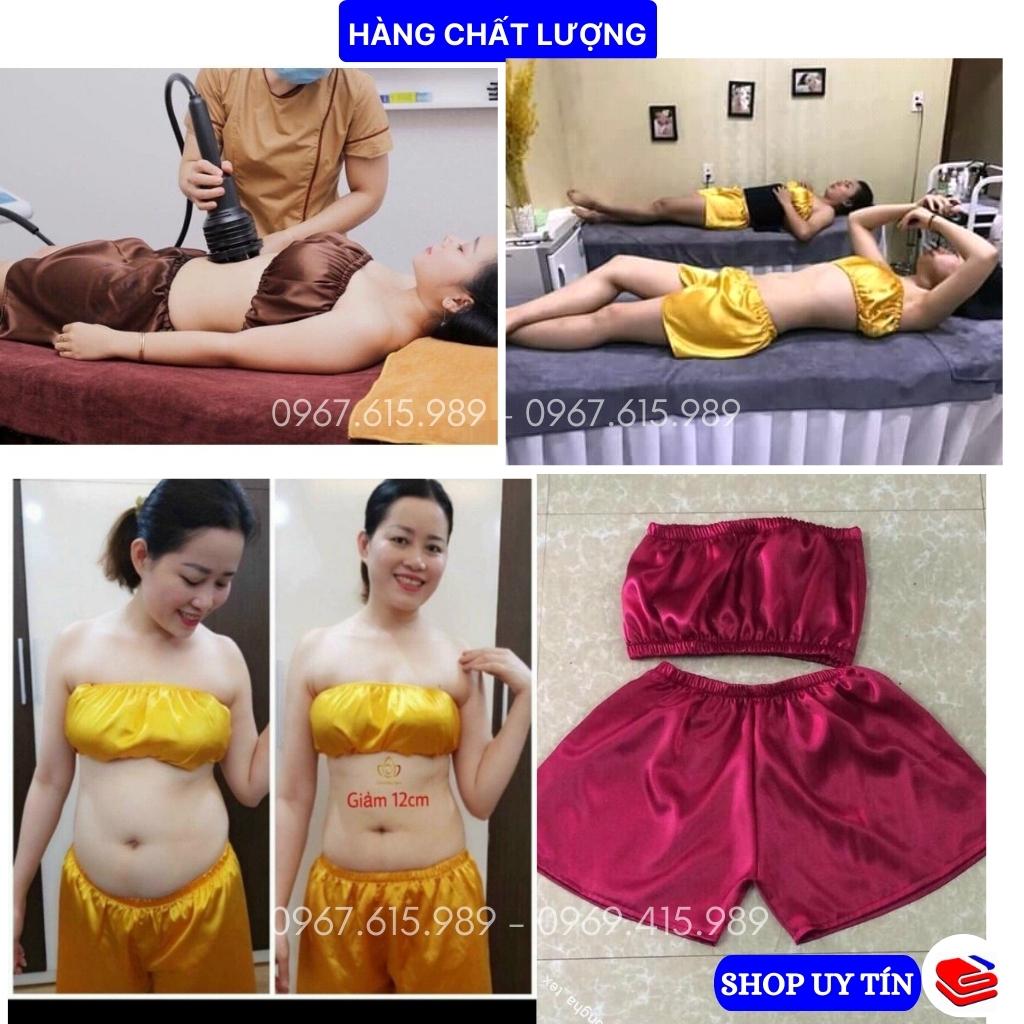 Bộ lụa mặc giảm béo, tắm trắng, massage, bộ khách mặc spa