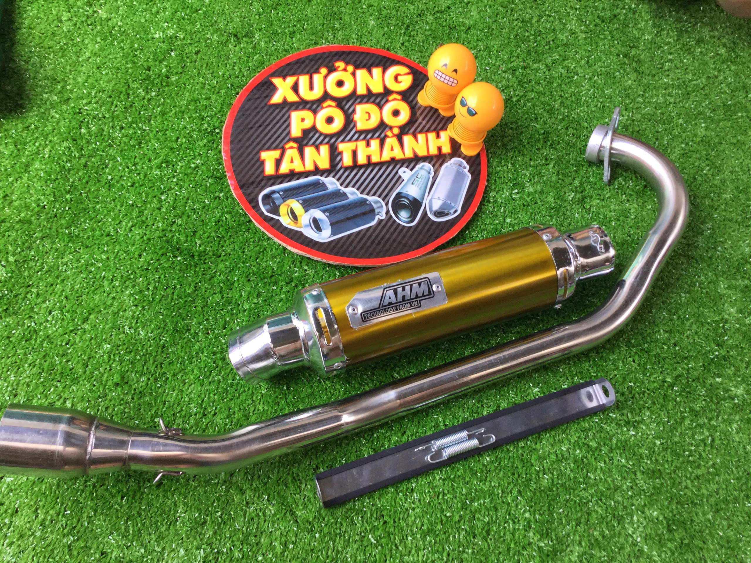 Bộ pô ahm vàng full cổ exciter 135