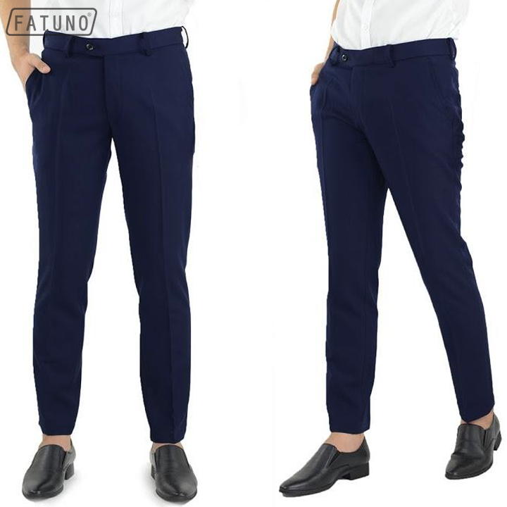 Quần tây âu BIGSOP màu đen, ống côn, dáng Hàn trẻ trung, vải co giãn, dày dặn, không nhăn, không xù