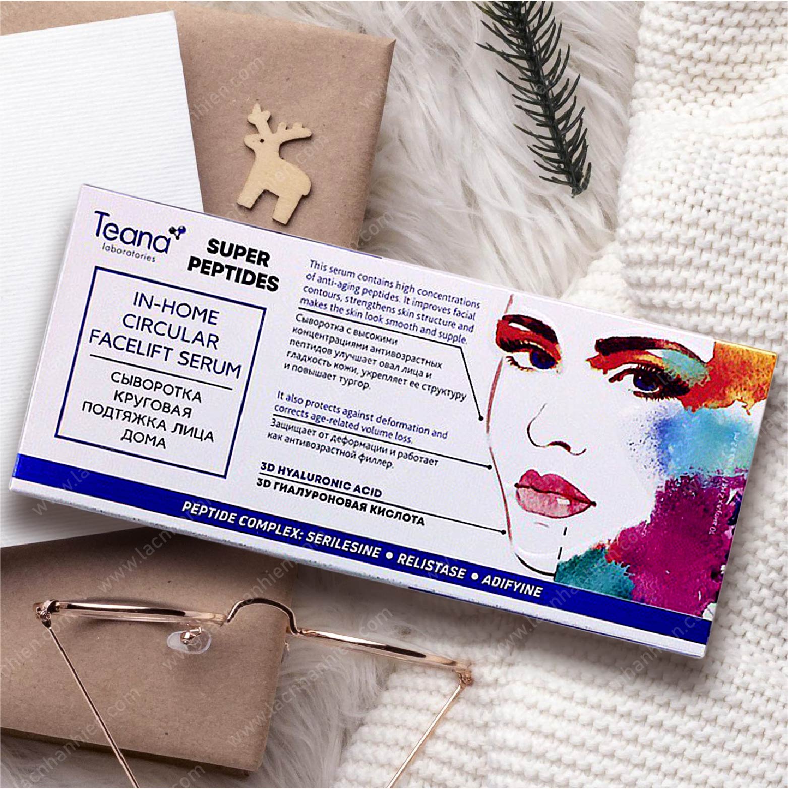 HỘP 10 ỐNG TINH CHẤT DƯỠNG DA SĂN CHẮC THON GỌN TEANA SUPER PEPTIDES IN-HOME CIRCULAR FACELIFT SERUM