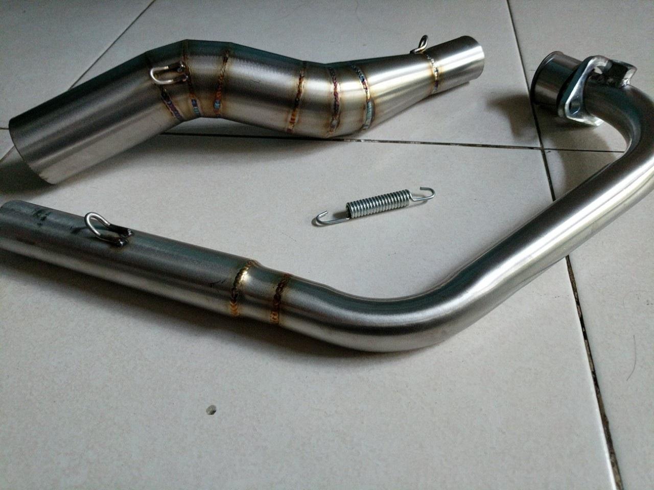 Cổ pô RAIDER xăng cơ 2 khúc inox 304