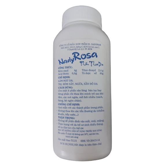 Phấn thoa da Nady Rosa ngừa rôm sảy cho bé chai 80g