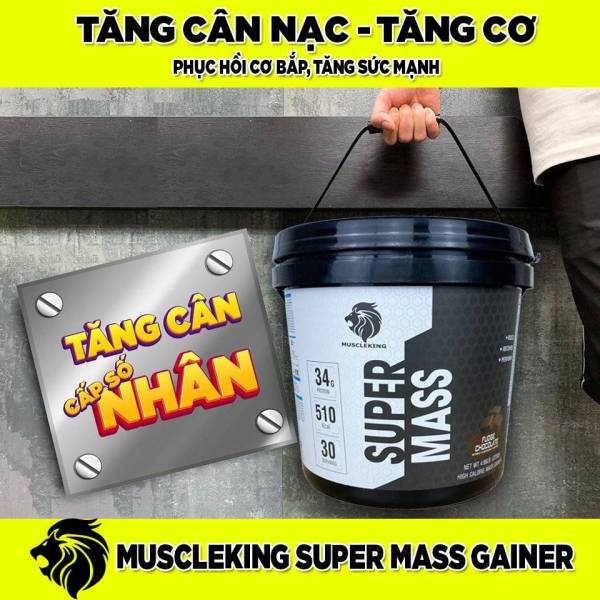 Sữa Tăng Cân SUPER MASS Hãng Muscle King 2.25kg(90 ser) + Tặng Bình Shaker 700ml nhập khẩu