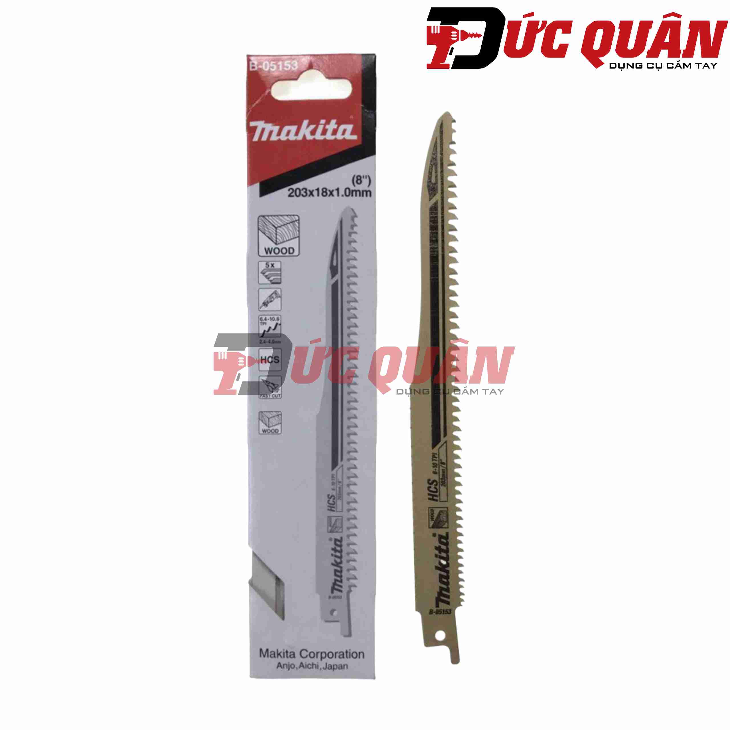 Lưỡi cưa kiếm cắt gỗ 203x18x1.0mm makita b-05153