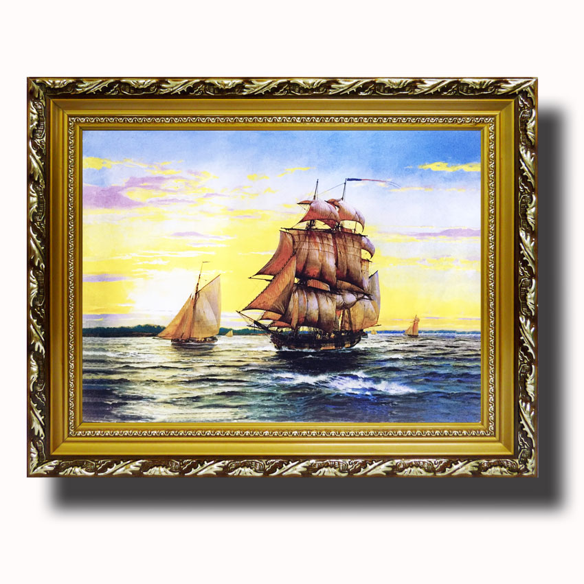Tranh treo tường - Thuận Buồm Xuôi Gió 38 - Tranh Minh Hiền (KHUNG GỖ - 70 x 100 cm)
