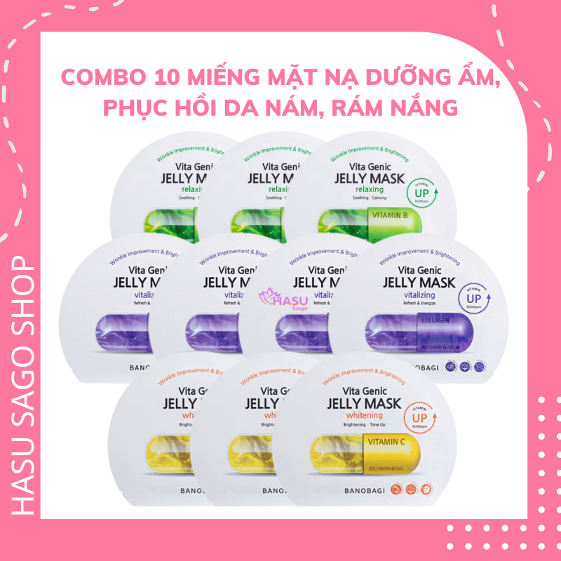 Combo 10 Miếng Mặt Nạ Viên Thuốc Banobagi Dưỡng Ẩm, Phục Hồi Da Nám