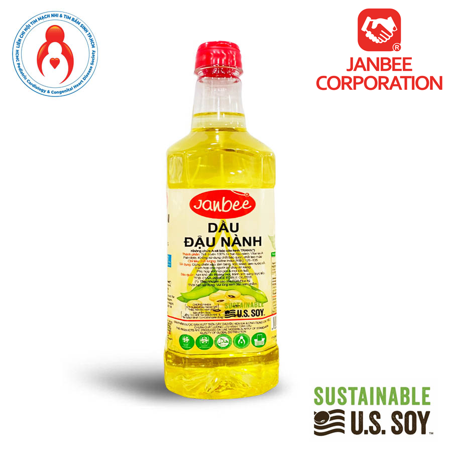 Thùng Dầu Đậu Nành Janbee 1 Lít - 12 Chai