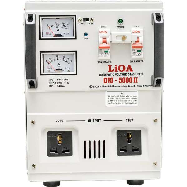 Ổn áp 1 pha LIOA DRI-5000 II 5.0kVA điện áp vào 90V - 250V ( Thế hệ mới 2018 )