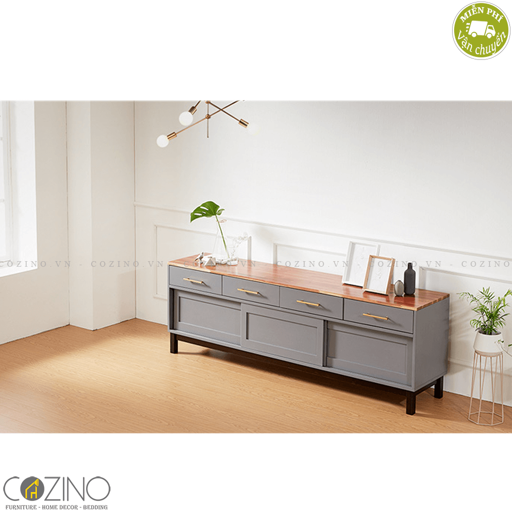 [Trả góp 0%]Tủ tivi Koibu lớn gỗ cao su