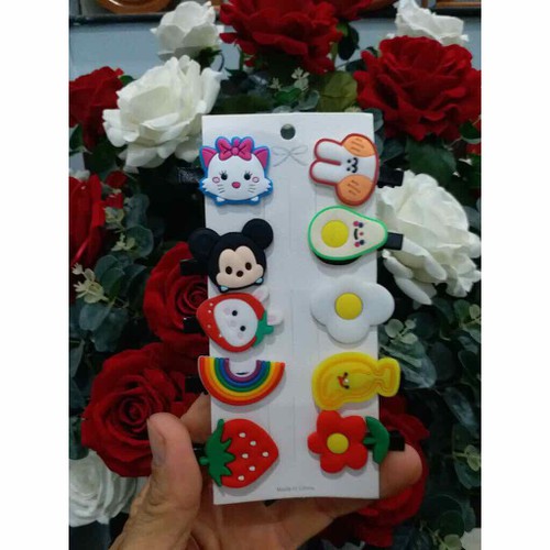 [HCM]set 10 kẹp tóc đáng yêu cho bé 1 vỉ 10 kẹp