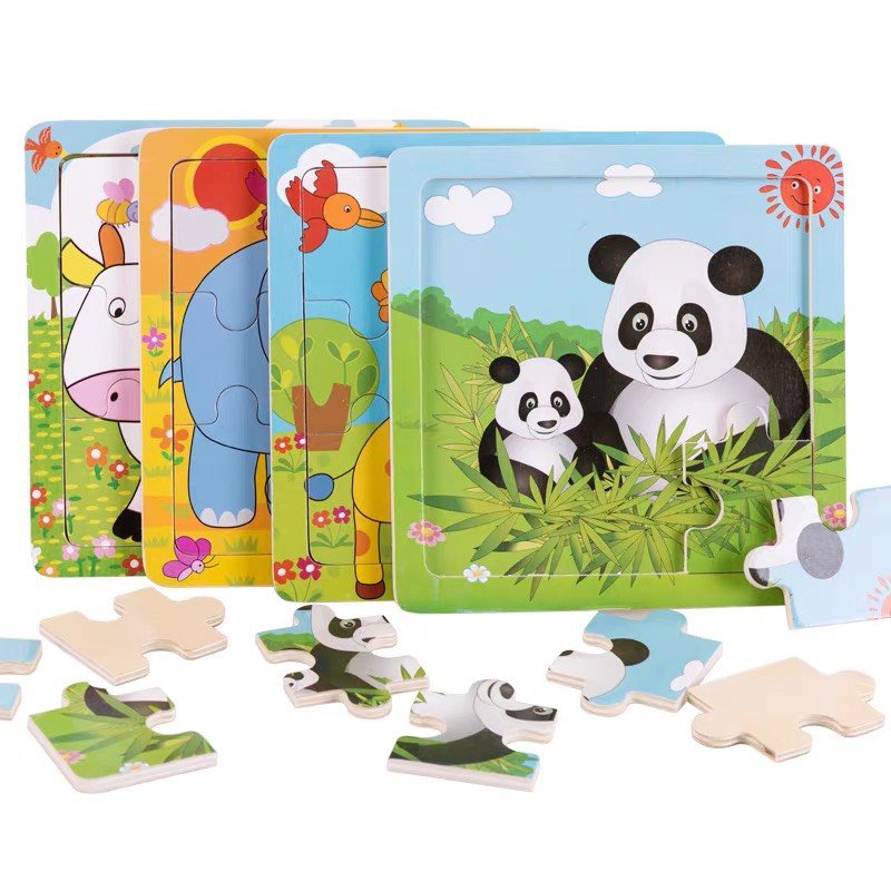 Baby kid wooden puzzle activity educational easel intelligence puzzle toy