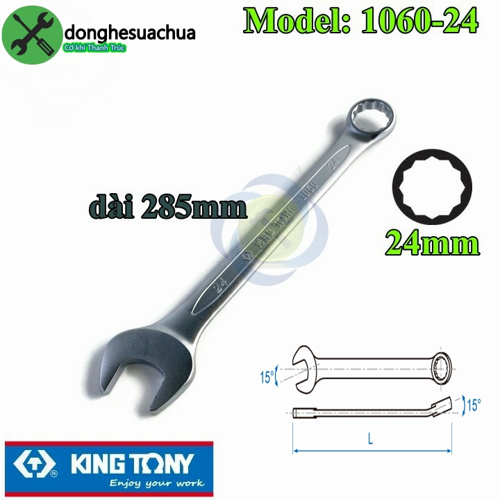 Cờ lê vòng miệng 24mm kingtony 1060-24 dài 285mm