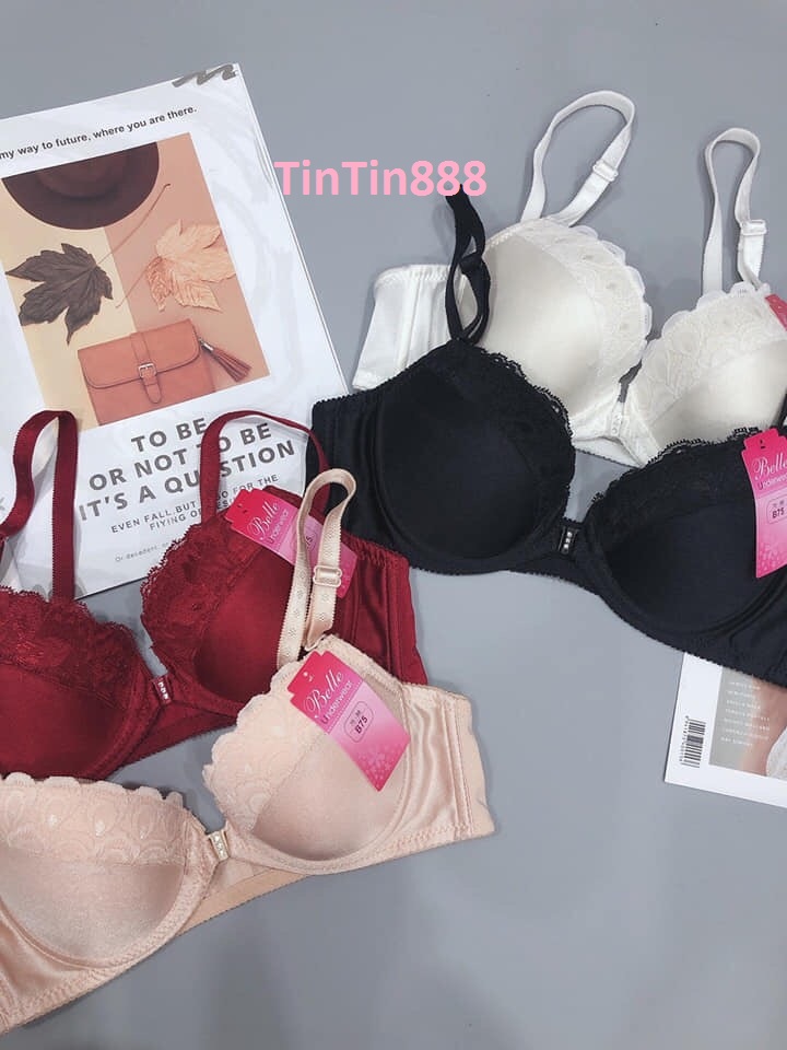 Đủ size 34 đến 40 - Áo ngực nữ mút mỏng cài trước có gọng nâng ngực trơn phối ren nâng ngực co dãn bút đúc mềm mại - áo lót nâng ngực chống sệ - TinTin888