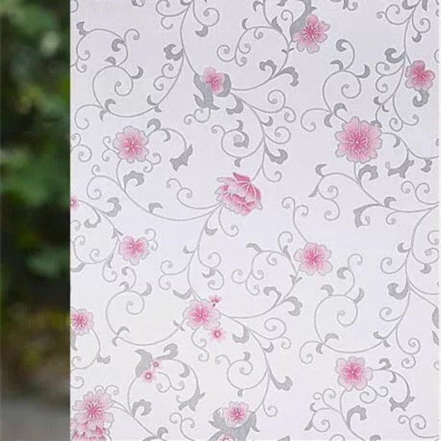 5m decal dán kính keo sẵn hoa tím khổ 45cm
