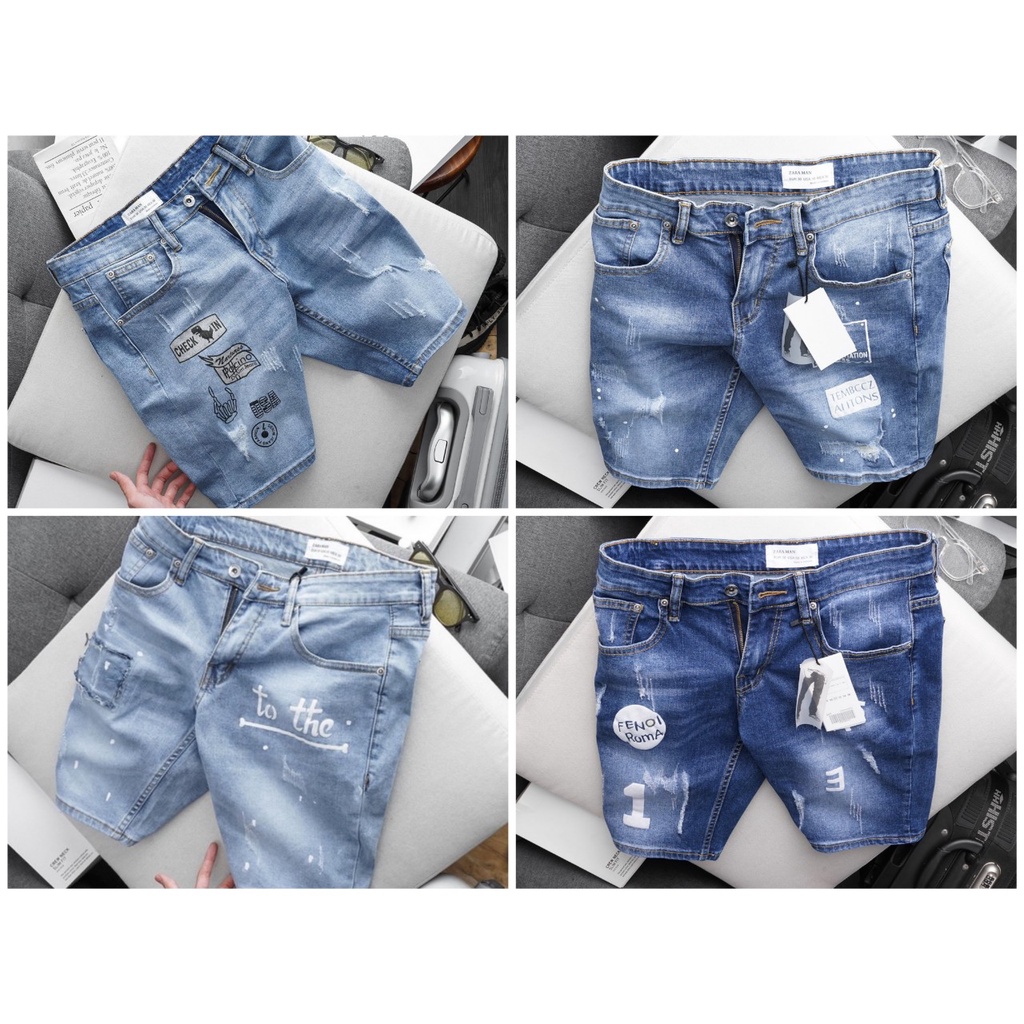 Quần short jean nam big size tông xanh từ 80- 130kg