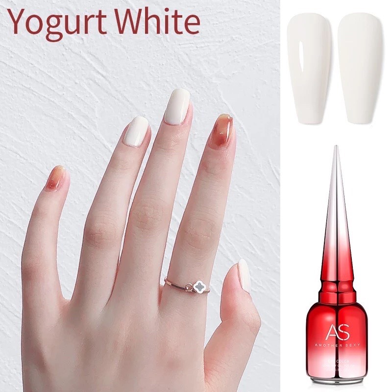 Sơn móng gel as màu trắng sữa chua, yougurt white chai 15ml