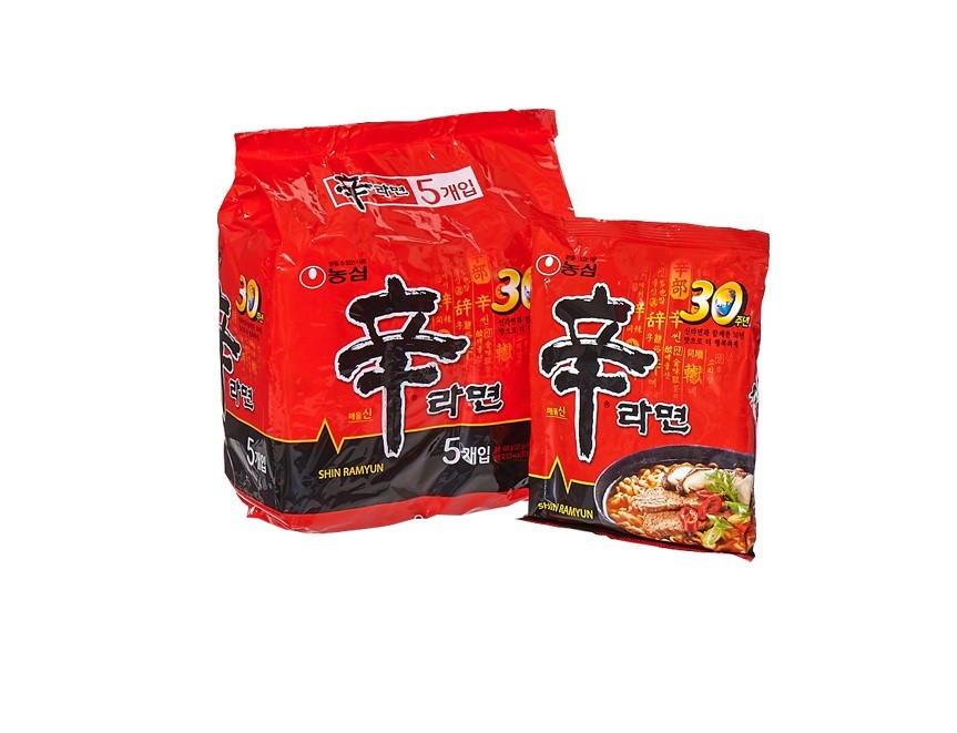 Lốc 5 gói mì nước cay Nongshin Hàn Quốc