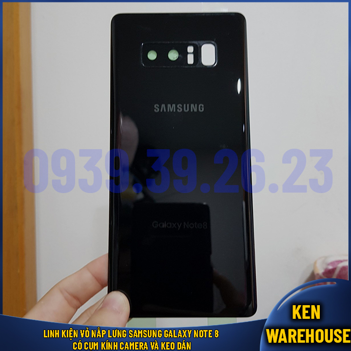 Ss note 8 vỏ nắp lưng samsung galaxy note 8 có cụm kính camera và keo dán - ken warehouse