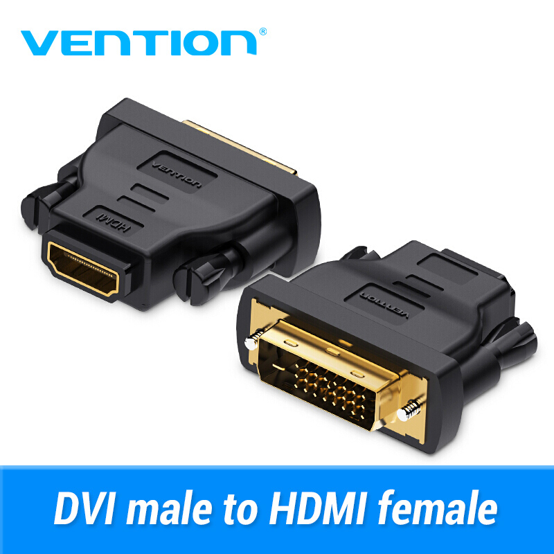 【cod】vention Dvi 24 1 Male To Hdmi Female Adapter Converter Gold Plated