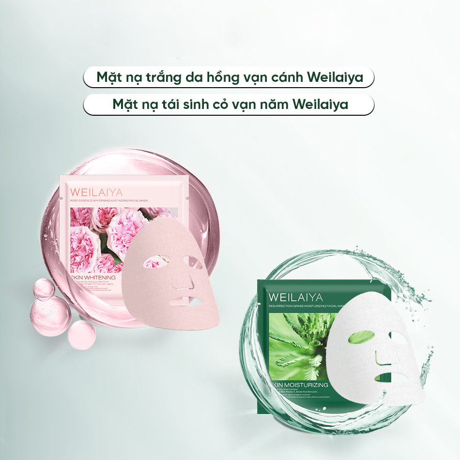 Mặt nạ dưỡng ẩm mặt nạ weilaiya mặt nạ tái sinh cỏ vạn năm Weilaiya dưỡng da, dưỡng ẩm hộp 10 miếng
