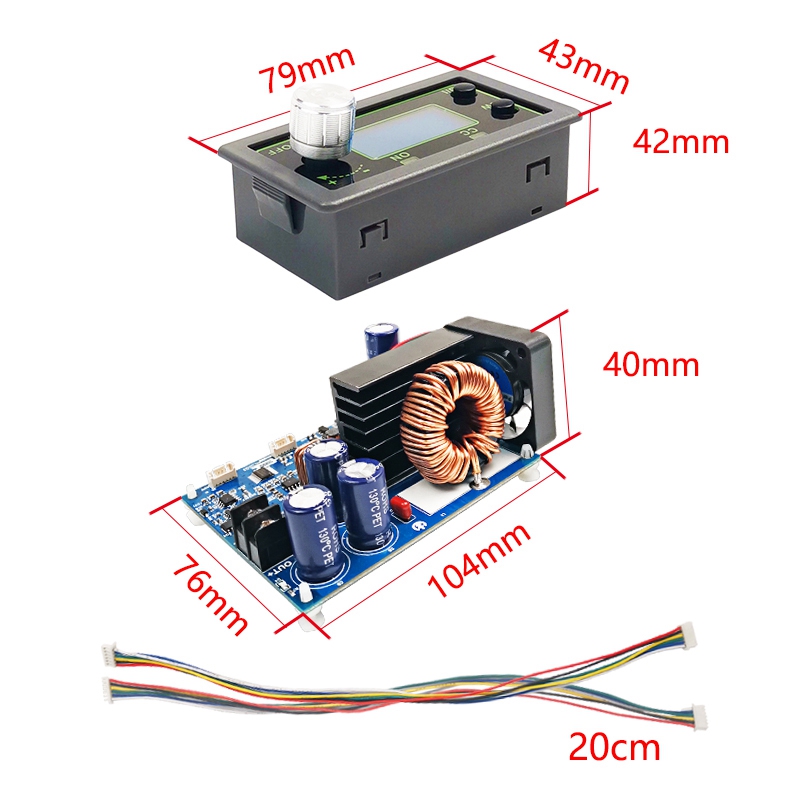 WZ5020L 20A 1000W DC DC Buck Converter CC CV Step-Down Power Module Adjustable Voltage Regulated Power Supply