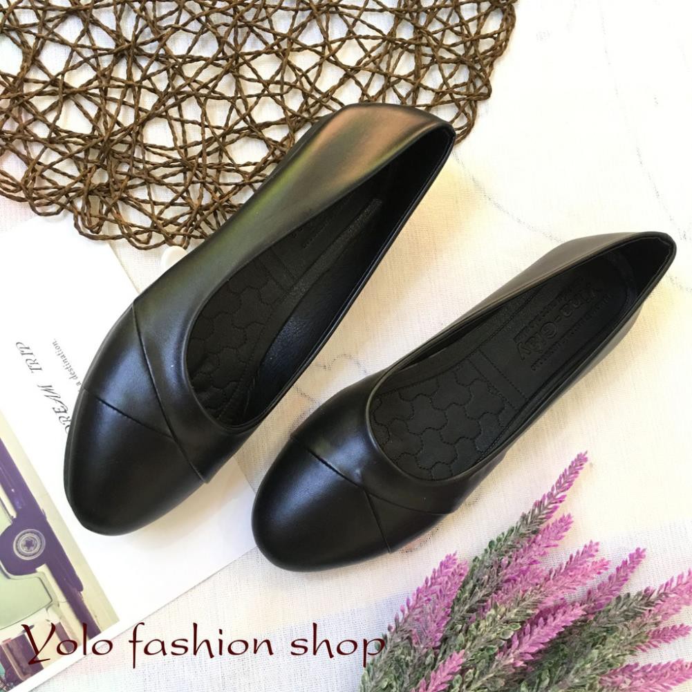 M17 Giày búp bê nữ đế bằng hàng VNXK họa tiết nơ lật siêu bền, êm chân