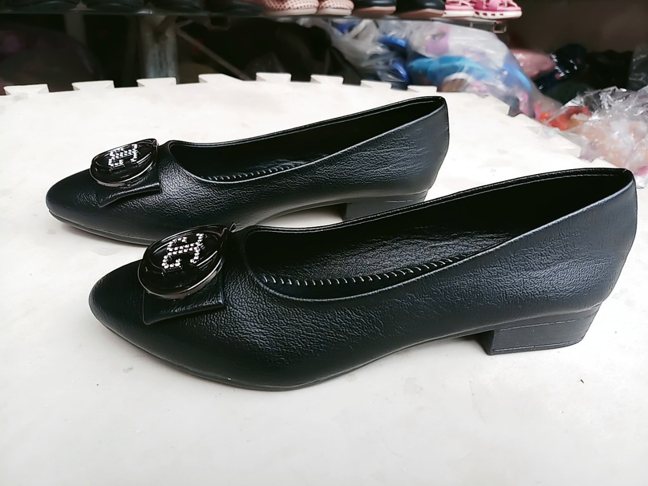 giày búp bê nữ cao 2 phân đế cao su