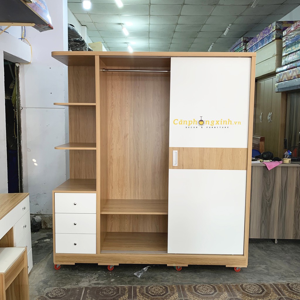Tủ áo cửa lùa có kệ gỗ MDF CPX-T09