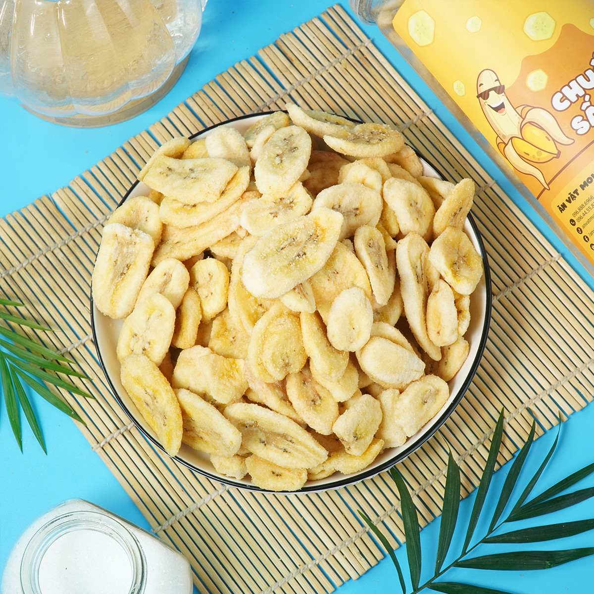 Chuối sứ sấy giòn 300g- Đồ ăn vặt MoiMoi