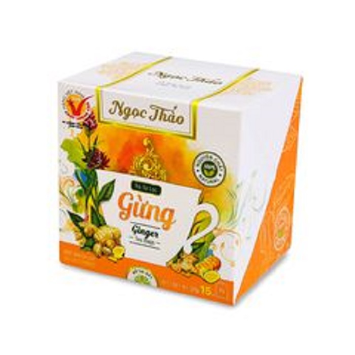[FREESHIP 15K CHO ĐƠN 29K]Hộp trà Gừng cao cấp Ngọc Thảo 15 túi lọc Đặc sản Đà Lạt thơm ngon nồng vị gừng