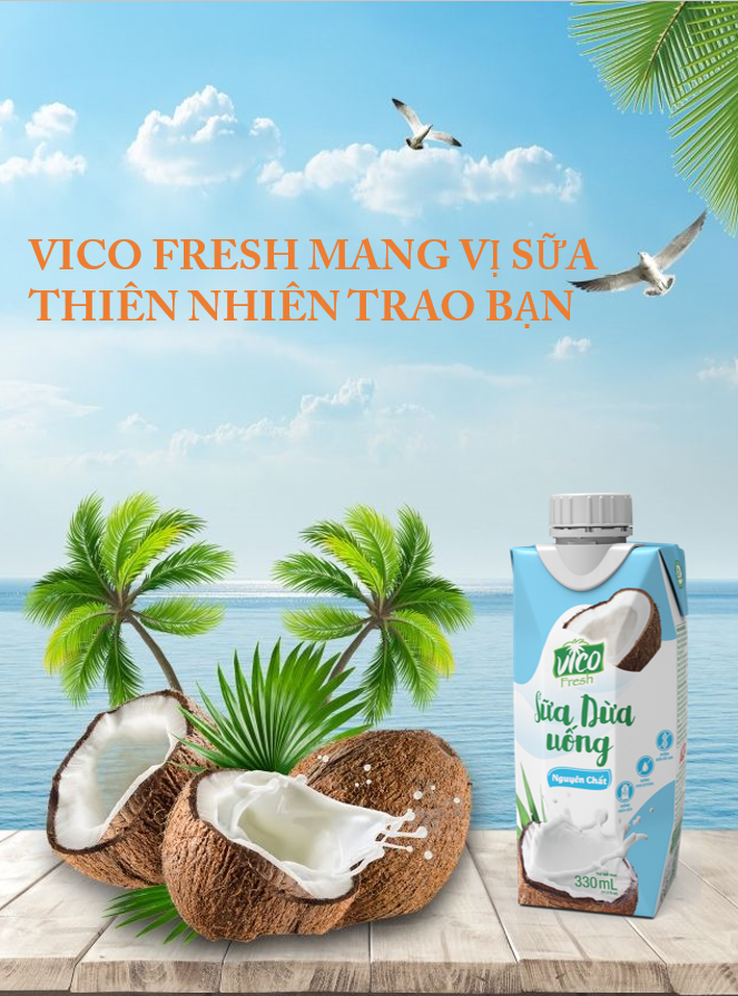 COMBO 2 HỘP SỮA DỪA VICO FRESH - NGUYÊN CHẤT 330ML