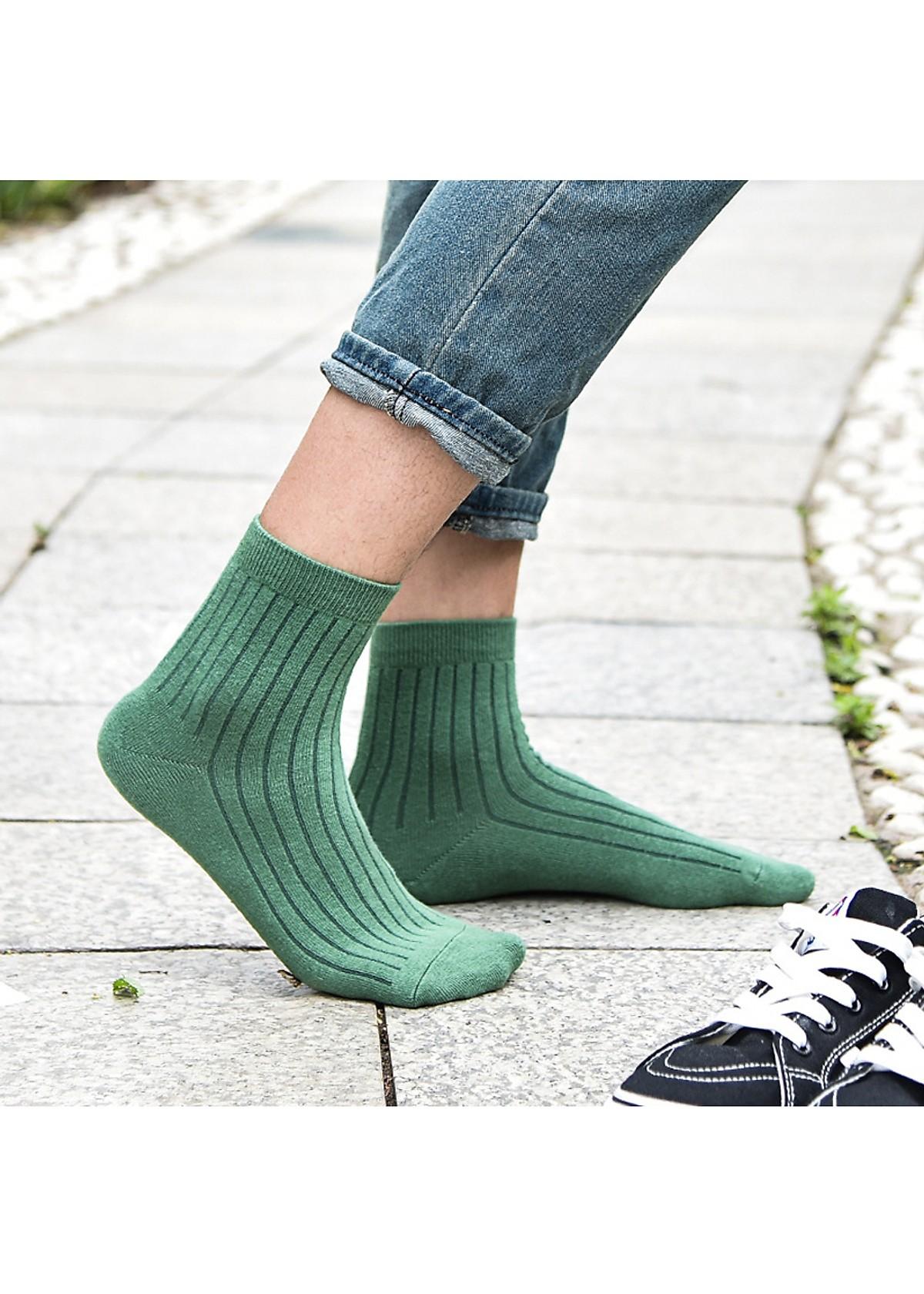 combo 05 đôi tất gân cổ cao