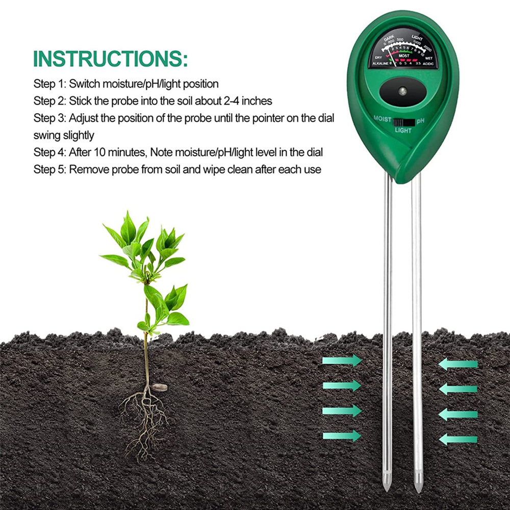 Máy đo đất, thiết bị đo PH đất 4-1 (PH, độ ẩm, ánh sáng, nhiệt độ) máy đo đất chính xác cao