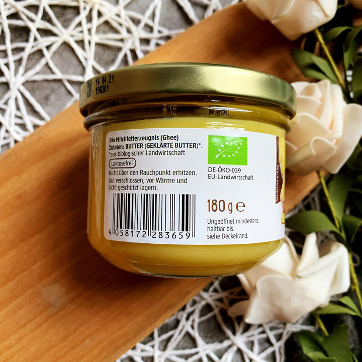Bơ Ghee hữu cơ hũ 180G