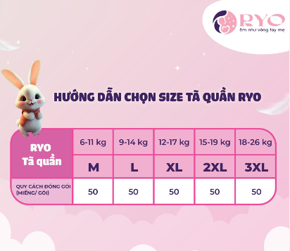 TÃ QUẦN RYO SIZE M 50 MIẾNG