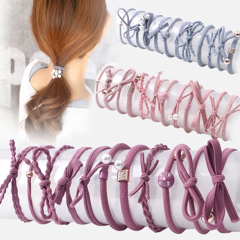 1 Bộ 12 thun cột tóc nữ xinh