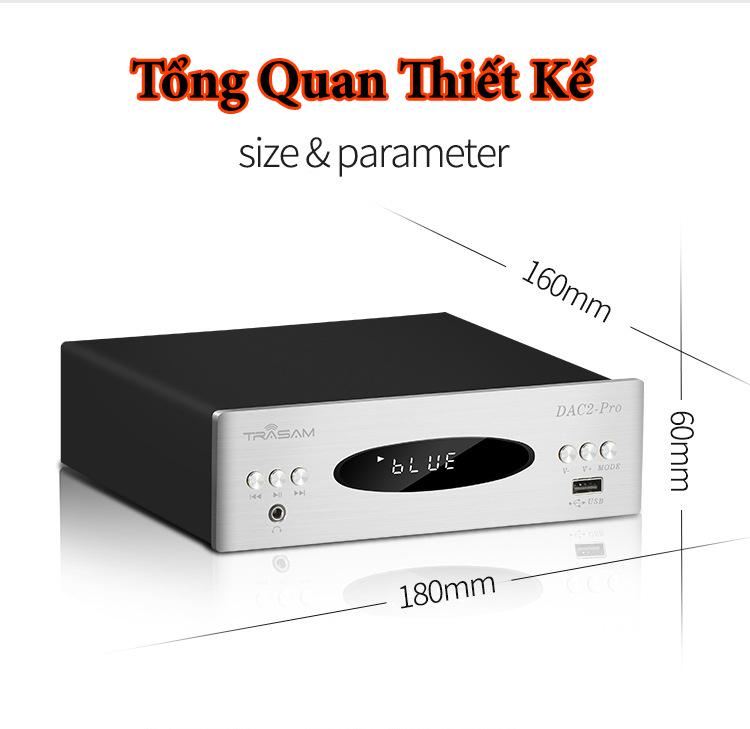 Bộ giải mã âm thanh TRASAM DAC2 Pro Bluetooth 32BIT/192KHZ