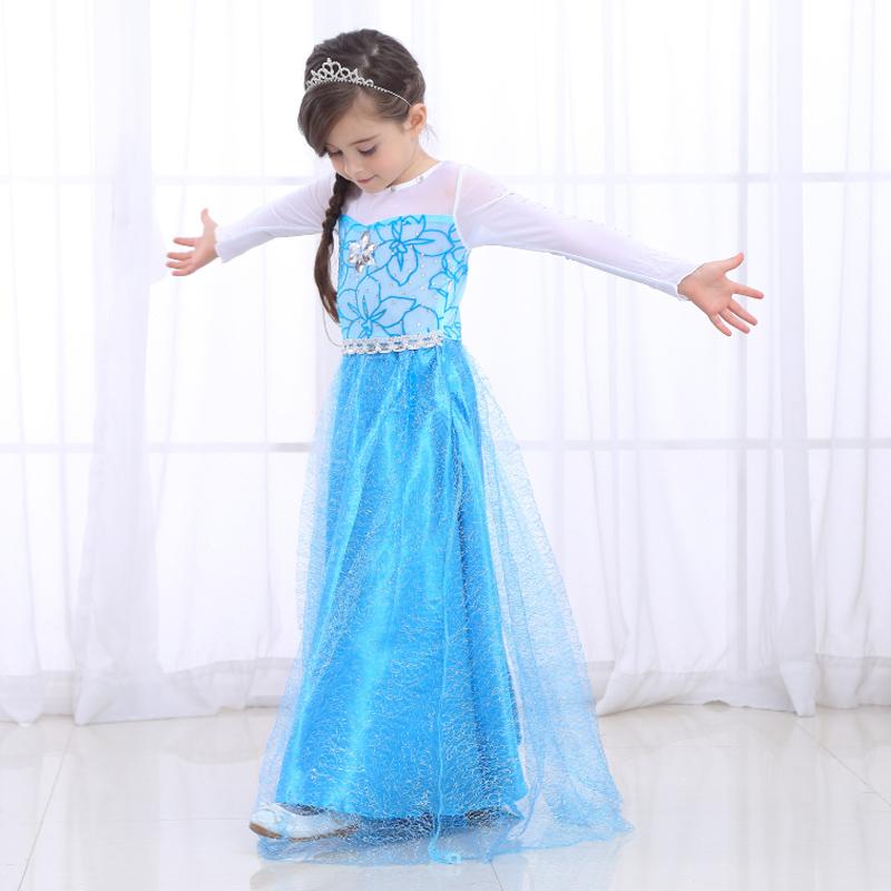Bộ váy ElSA Trang phục Halloween cho bé + Tóc,Gậy, Bờm