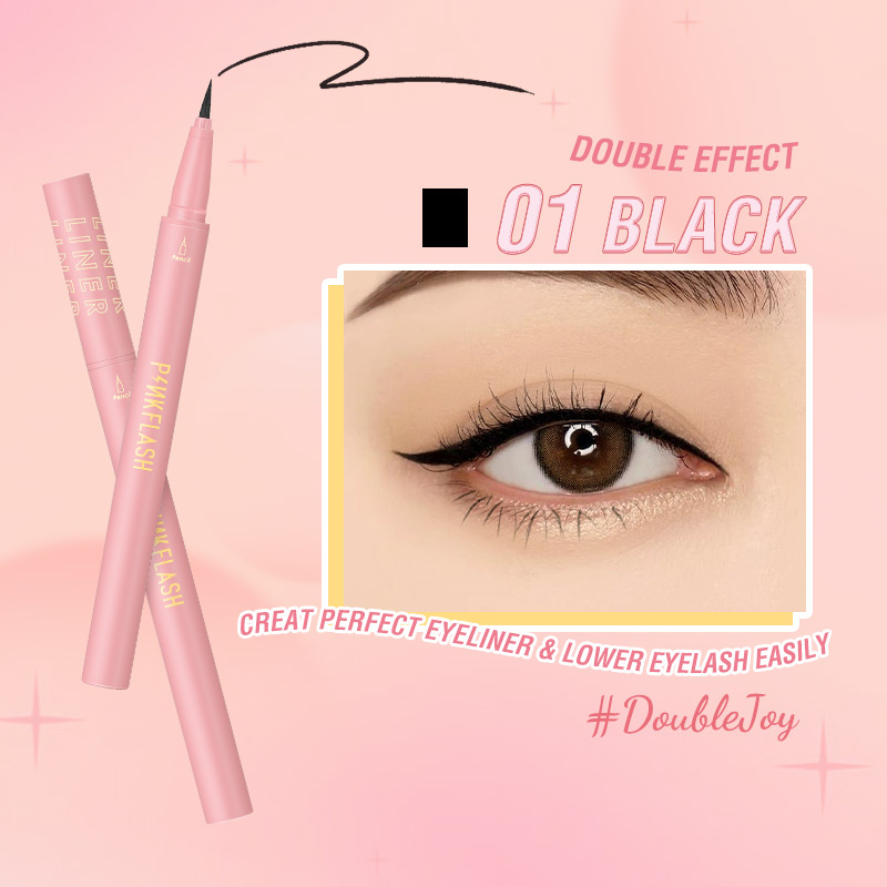 Bút kẻ mắt Pinkflash dạng lỏng nhanh khô màu đen màu nâu chất lì chống nước lâu trôi 30g