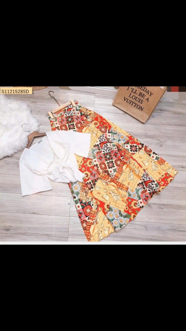 [HCM]Set bộ  thổ cẩm cột nơ ngực - QH