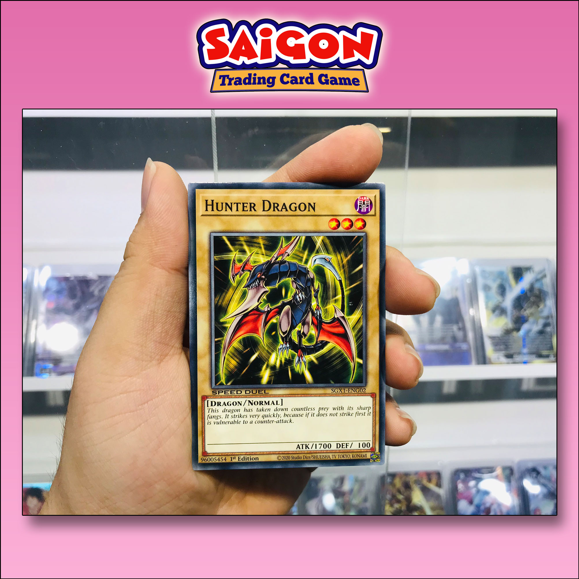 Thẻ bài yugioh mã sgx1-eng02 - hunter dragon - common - 1st edition