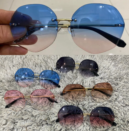 [HCM]KÍNH RÂM KHÔNG VIỀN MỚI THỜI TRANG LADY GRADIENT OCEAN LENS KÍNH TRONG SUỐT BẢO VỆ UV