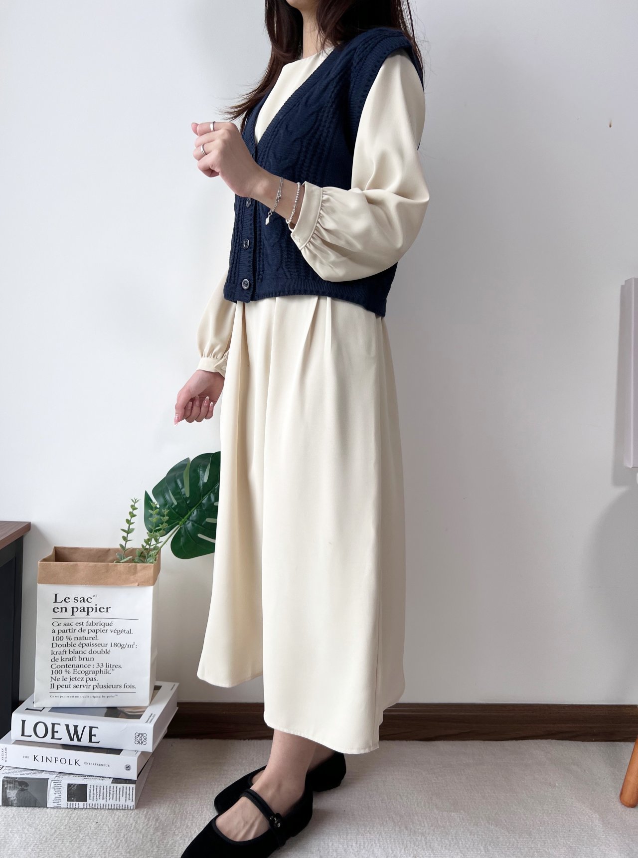 [ogniM Seoul] Áo gile len xoắn phong cách Hàn Quốc (Made in Korea)