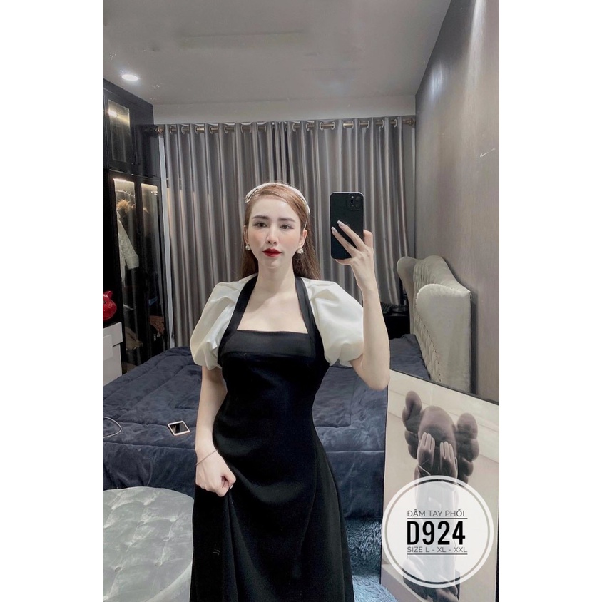 ĐẦM BIG SIZE MIDI PHỐI MÀU ĐEN TRẮNG