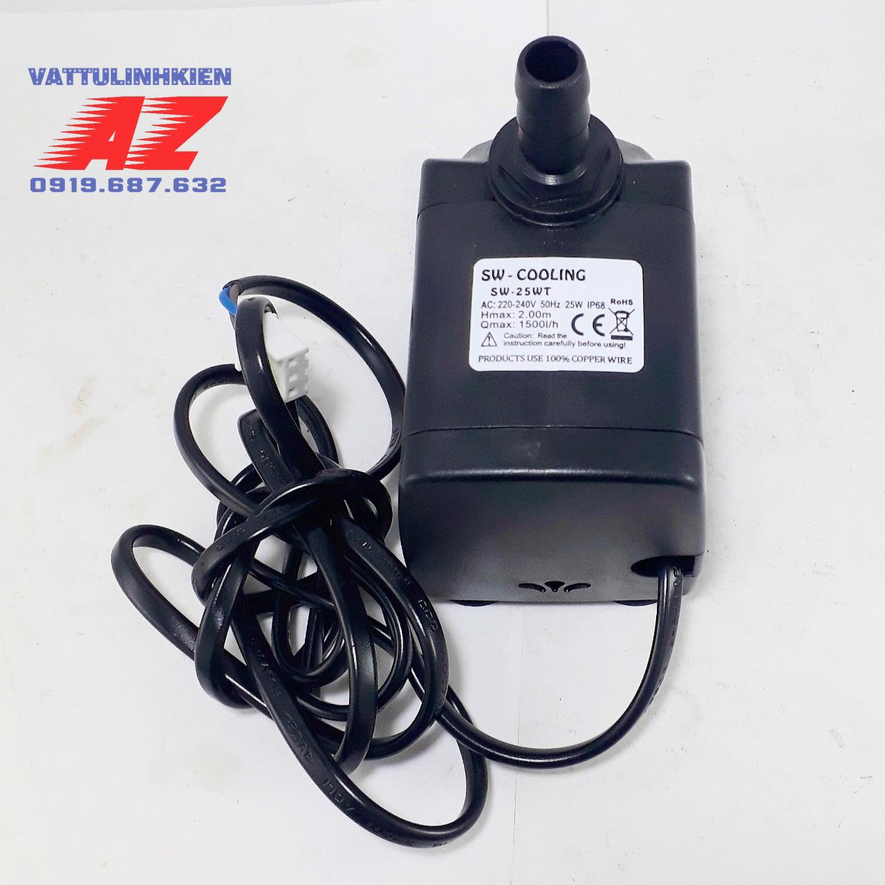 Bơm chìm mini 220V-25W cho quạt hơi nước