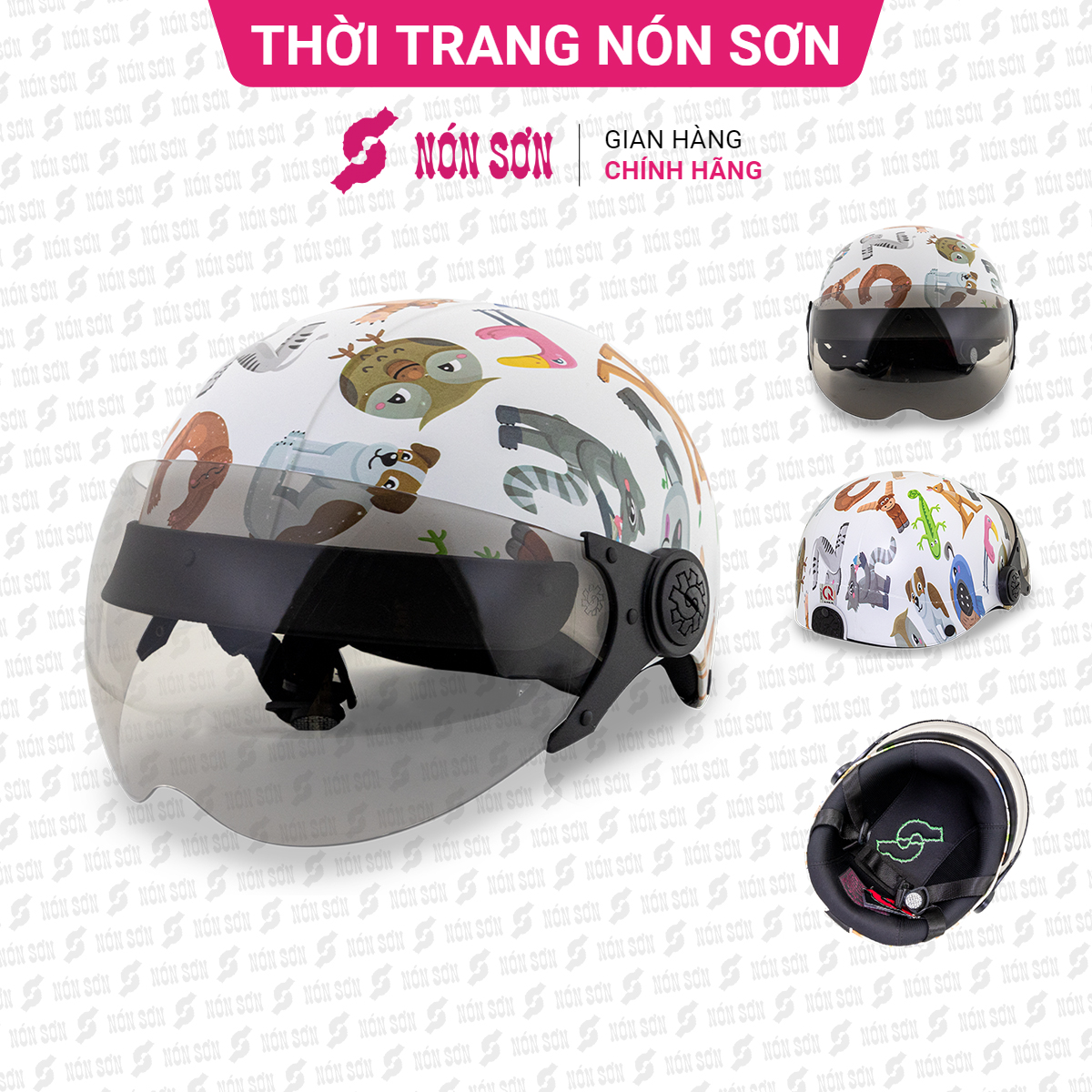 Mũ bảo hiểm trẻ em có kính phiên bản mới NÓN SƠN chính hãng AKE-TR094